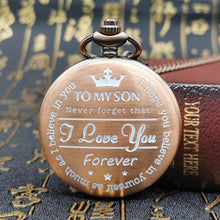 Load image into Gallery viewer, Fashion Silver/Bronze/Black/Gold Pocket Watch Smooth Quartz Pocket Watches Jewelry Alloy Chain Pendant Necklace Man Women Gift