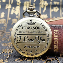 Load image into Gallery viewer, Fashion Silver/Bronze/Black/Gold Pocket Watch Smooth Quartz Pocket Watches Jewelry Alloy Chain Pendant Necklace Man Women Gift